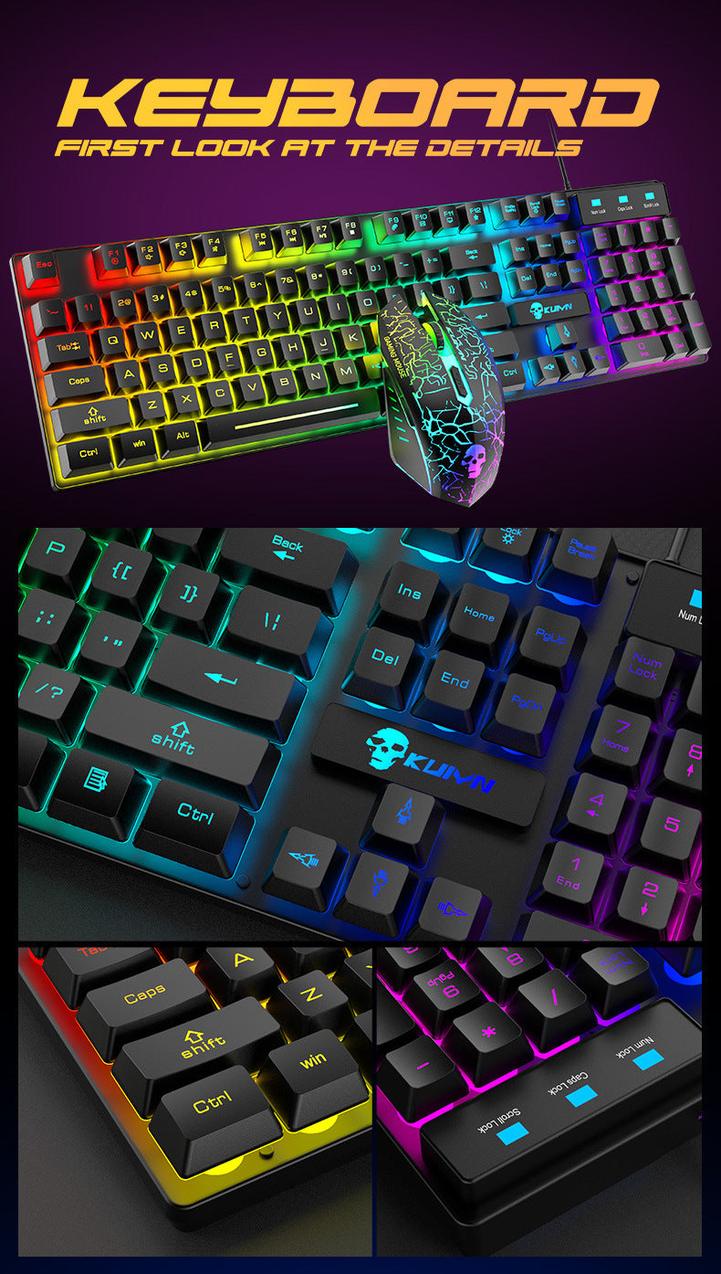 Kuiying T6RGB – Set Clavier et Souris Gaming RGB avec Tapis