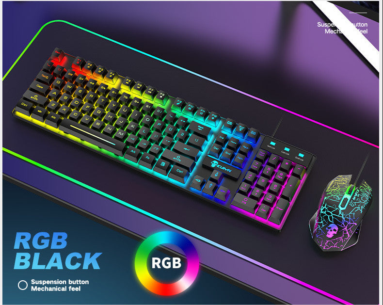 Kuiying T6RGB – Set Clavier et Souris Gaming RGB avec Tapis