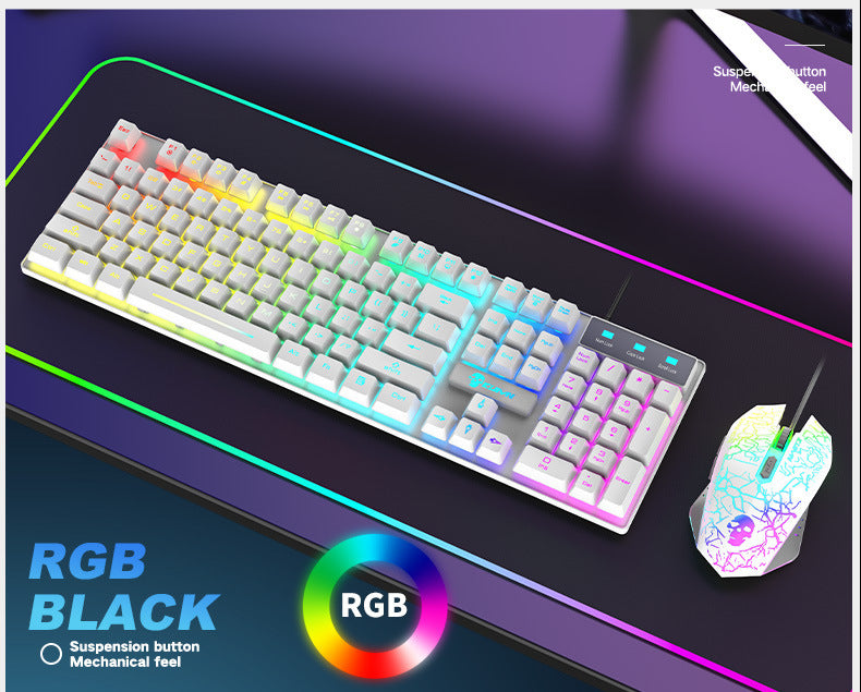 Kuiying T6RGB – Set Clavier et Souris Gaming RGB avec Tapis