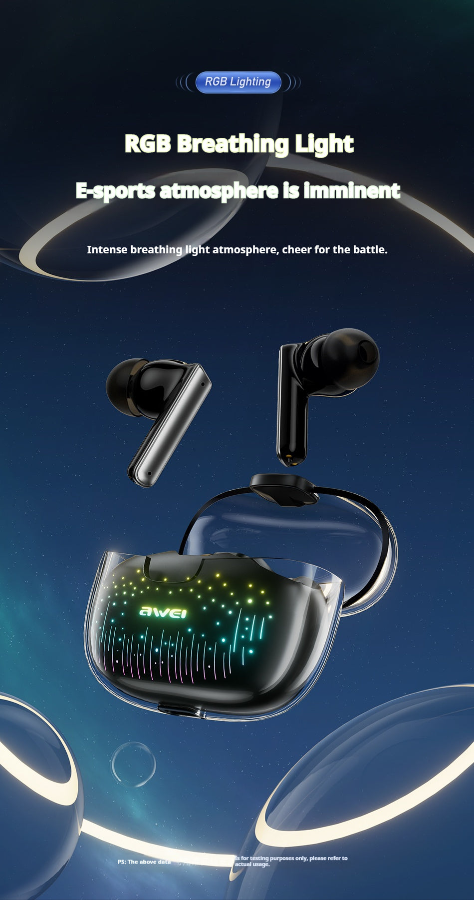AWEI Starry Sky Dual Microphone Active Noise Cancelling Gaming Bluetooth Headset
