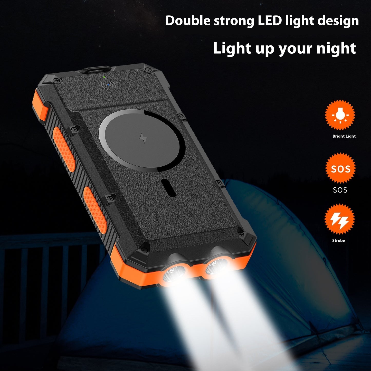 Batterie Externe Solaire Magnétique 20 000 mAh – Charge Rapide & Sans Fil Étanche