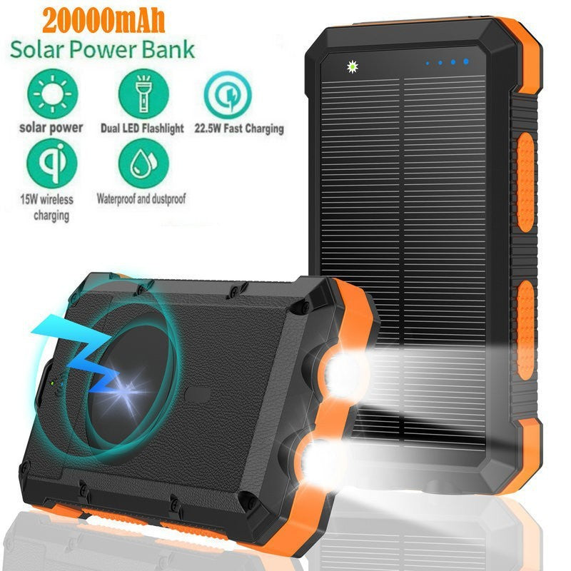 Batterie Externe Solaire Magnétique 20 000 mAh – Charge Rapide & Sans Fil Étanche