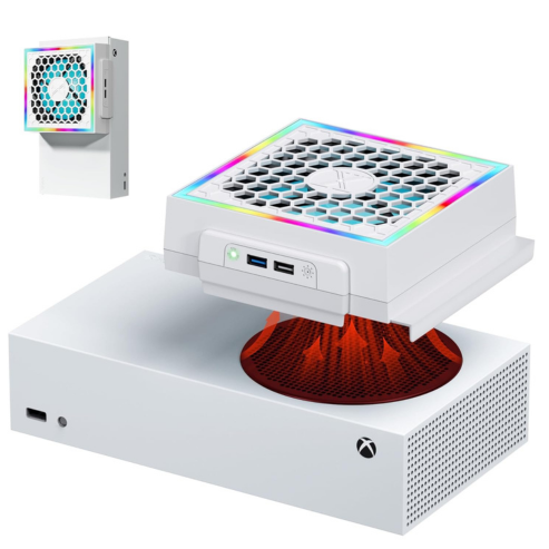 Ventilator de răcire LED reglabil pentru Xbox Series S, 3 viteze, 5V, Grafit A, cu 7 moduri de iluminare RGB, accesorii pentru jocuri