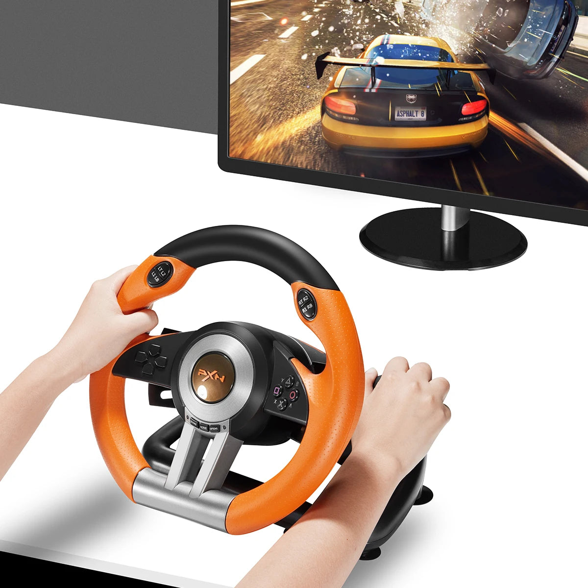 Volant de Course PXN V3 Pro avec Pédales et Shifter – Compatible PC, PS4, Xbox, Switch