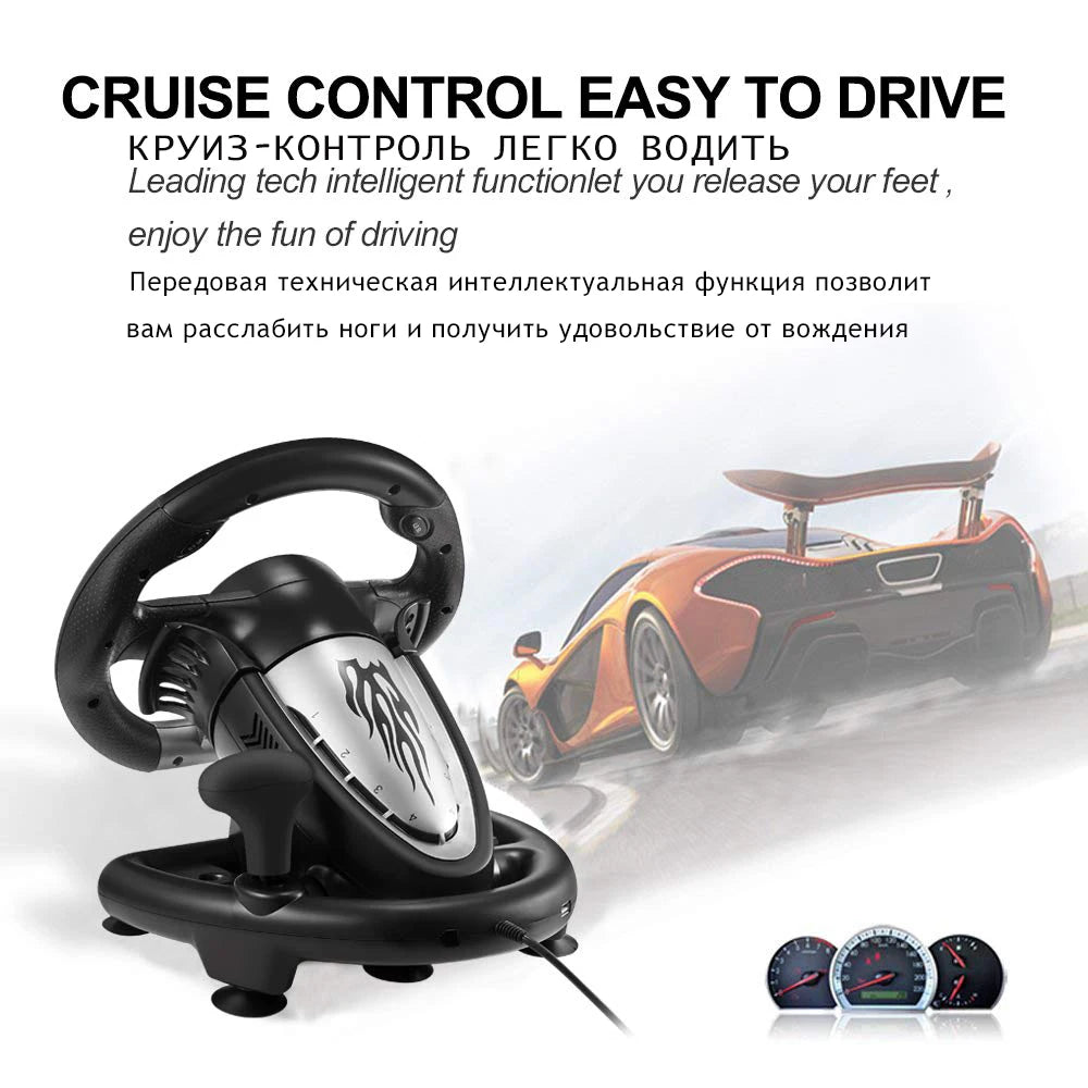 Volant de Course PXN-V3IIIB avec Pédales et Shifter – Compatible Xbox, PS4, Switch & PC