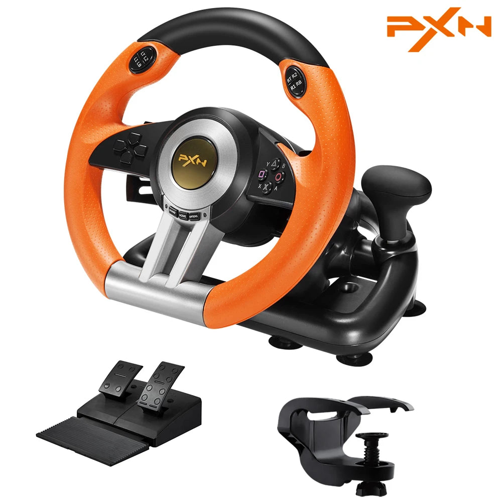Volant de Course PXN V3 Pro avec Pédales et Shifter – Compatible PC, PS4, Xbox, Switch