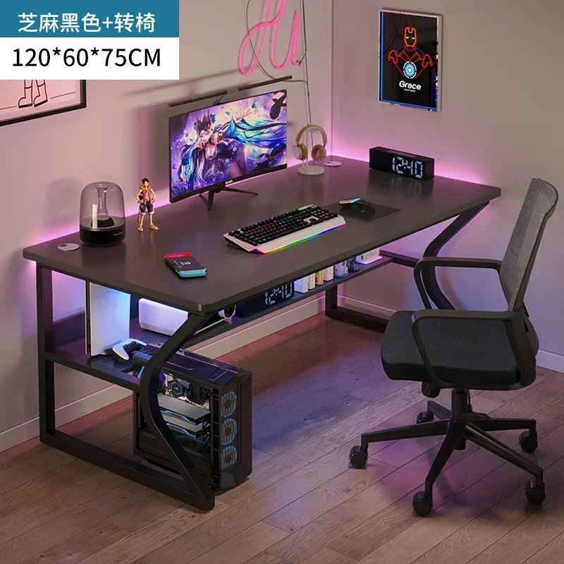 Simple Desktop Computer Desks Home Bedroom Workbench Gaming Tables Office Furniture Student Study Writing Desk and Chair Set E