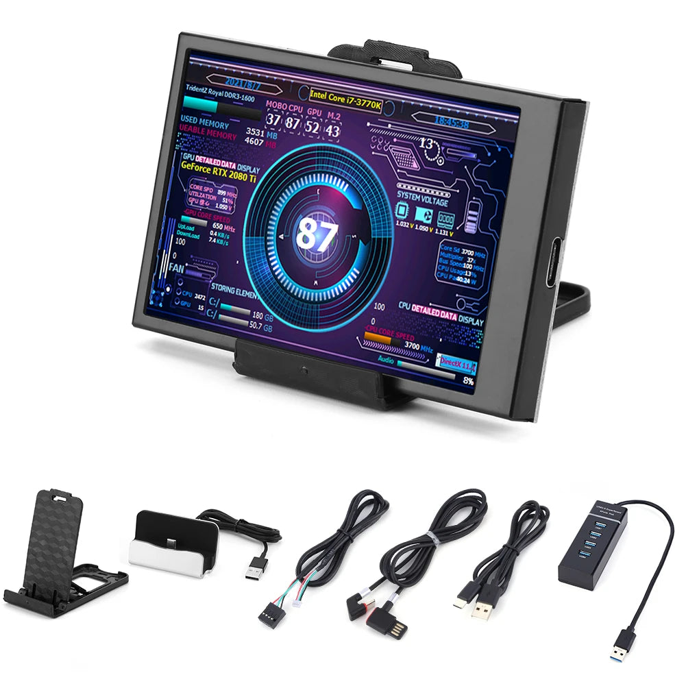 3.5 Inch IPS Computer Monitor For Chassis Temperature Fan Speed Monitoring LCD Screen CPU GPU RAM HDD USB Display Freely AIDA64