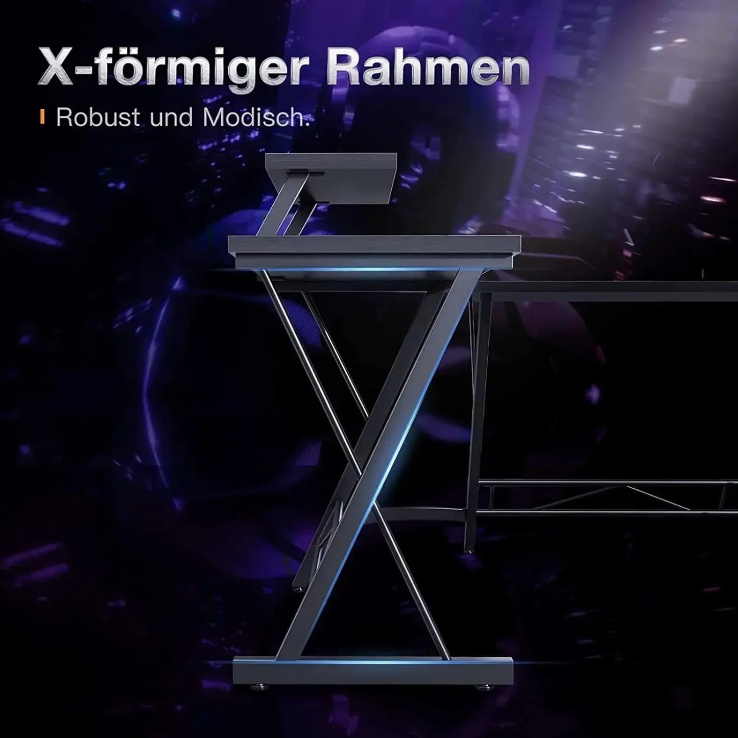 Zeitlich begrenzter Rabatt--ODK Gaming Tisch, Gaming Schreibtisch Eckschreibtisch für Gamer, Schreibtisch L Form