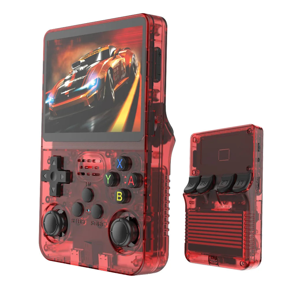 Consola de videojuegos portátil Retro R36S 64GB, sistema ARKOS, pantalla IPS de 3,5 pulgadas, reproductor de vídeo portátil de