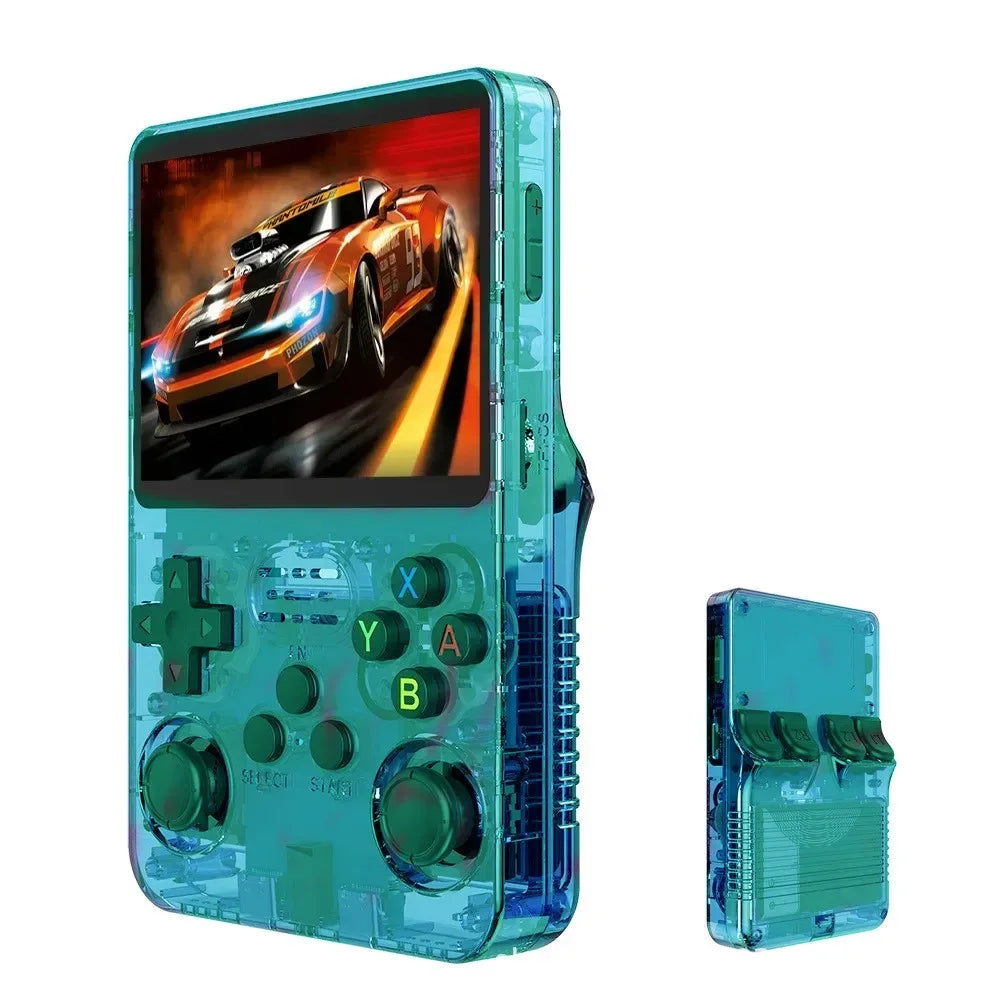 Consola de videojuegos portátil Retro R36S 64GB, sistema ARKOS, pantalla IPS de 3,5 pulgadas, reproductor de vídeo portátil de