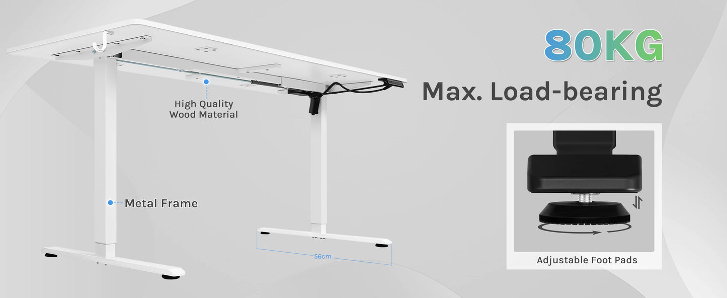 WOLTU Electric Standing Computer Desk Height Adjustable Ergonomic Work Table with USB Charging Port with Memory Control