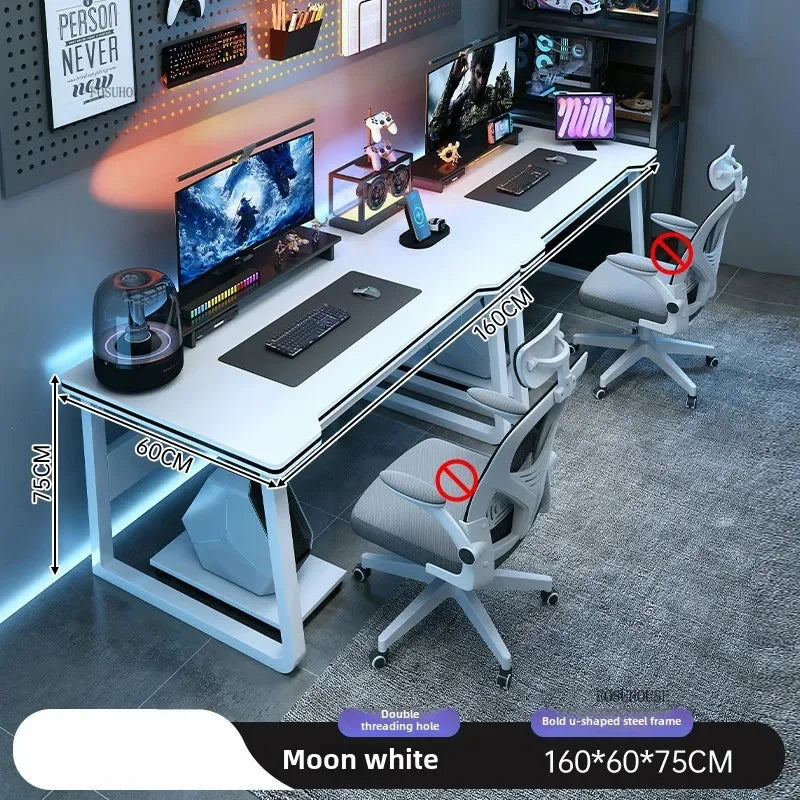 Modern Double Computer Desks Home Desktop E-sports Gaming Table Bedroom Simple Desk Student Study Tables Office Furniture EE