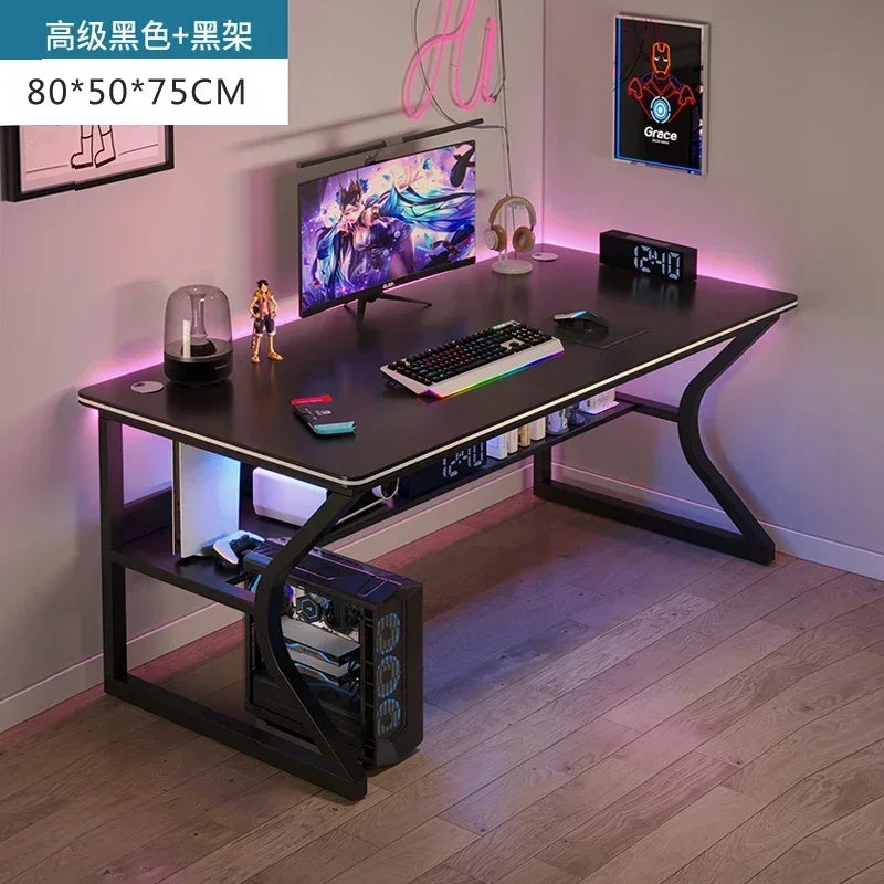 Simple Desktop Computer Desks Home Bedroom Workbench Gaming Tables Office Furniture Student Study Writing Desk and Chair Set E