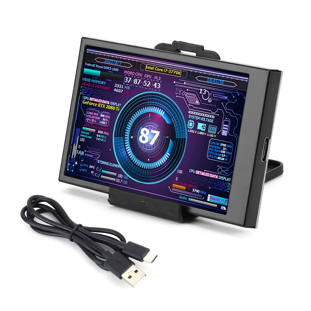 3.5 Inch IPS Computer Monitor For Chassis Temperature Fan Speed Monitoring LCD Screen CPU GPU RAM HDD USB Display Freely AIDA64