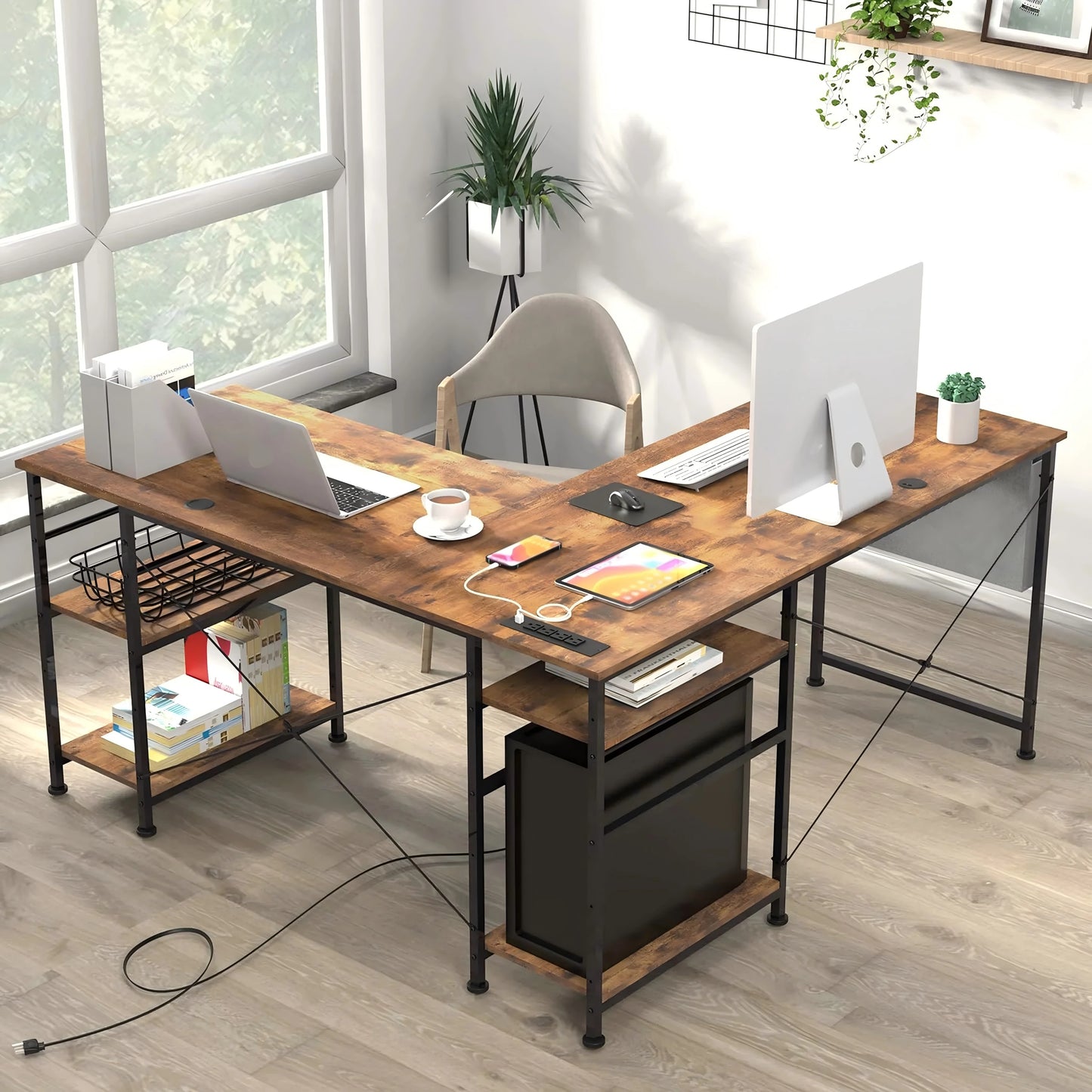 COSYHOMES Corner Desk - Multifunctional and Modular (140x140 cm)