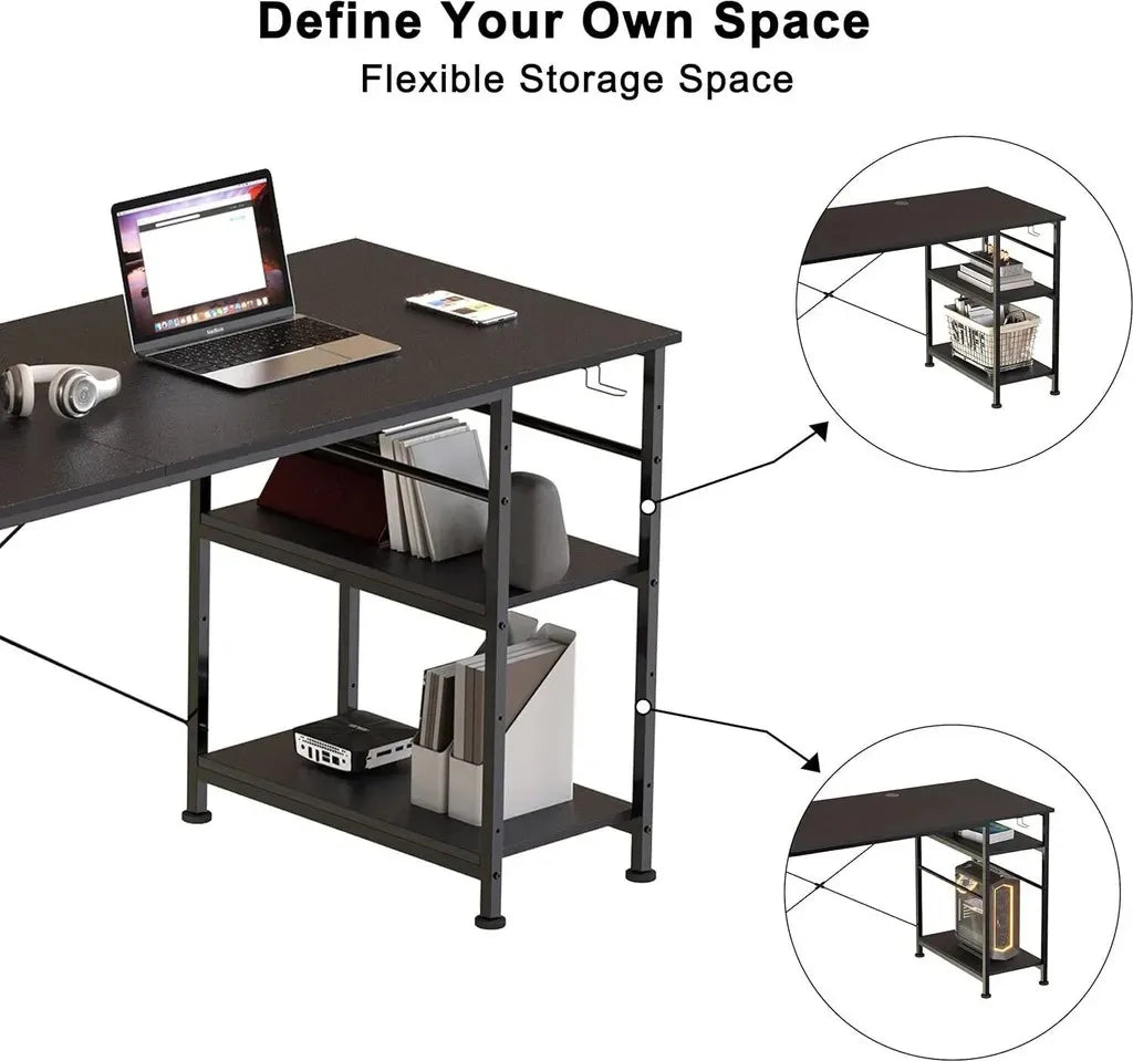 COSYHOMES Corner Desk - Multifunctional and Modular (140x140 cm)
