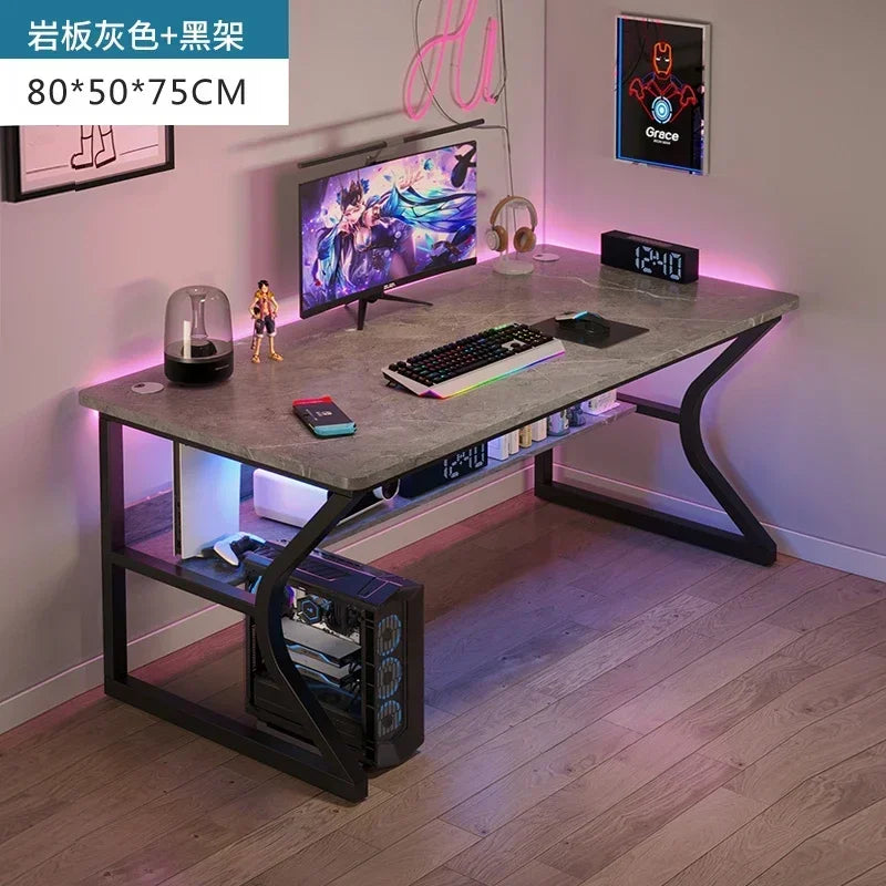 Simple Desktop Computer Desks Home Bedroom Workbench Gaming Tables Office Furniture Student Study Writing Desk and Chair Set E