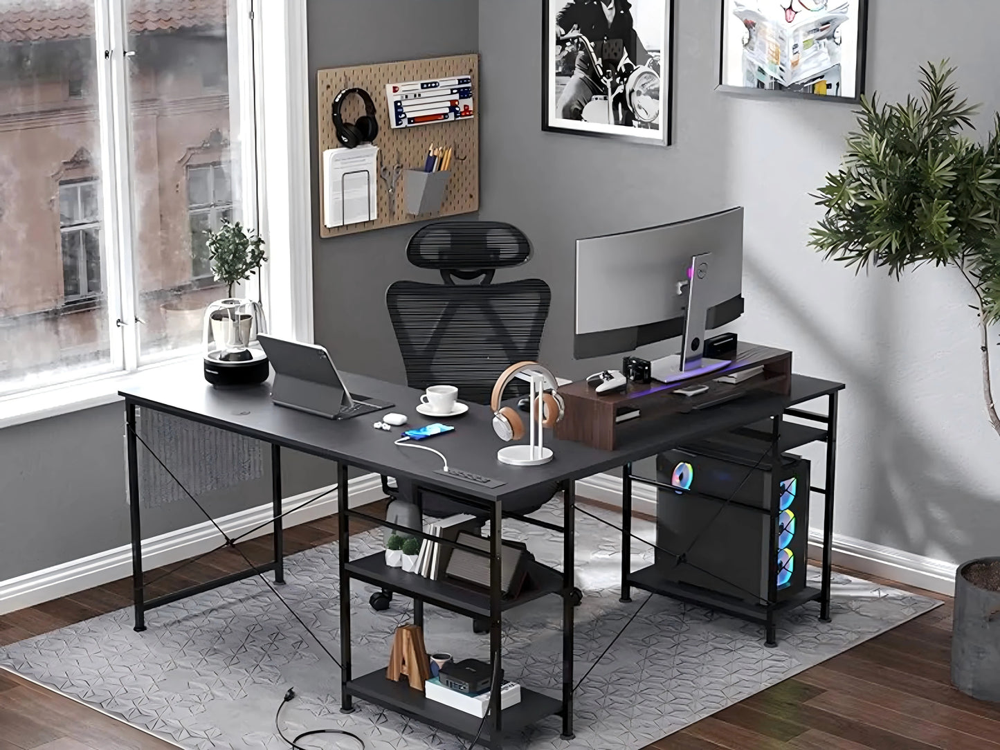 COSYHOMES Corner Desk - Multifunctional and Modular (140x140 cm)