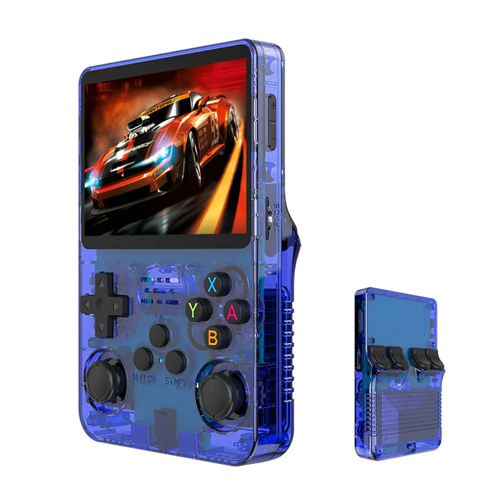 Consola de videojuegos portátil Retro R36S 64GB, sistema ARKOS, pantalla IPS de 3,5 pulgadas, reproductor de vídeo portátil de