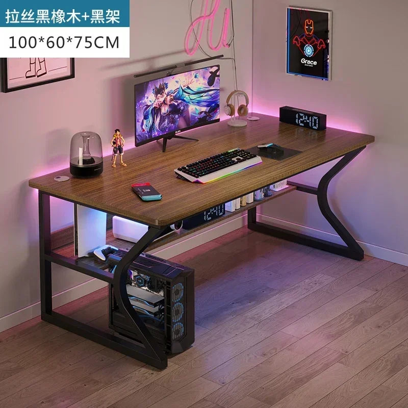 Simple Desktop Computer Desks Home Bedroom Workbench Gaming Tables Office Furniture Student Study Writing Desk and Chair Set E