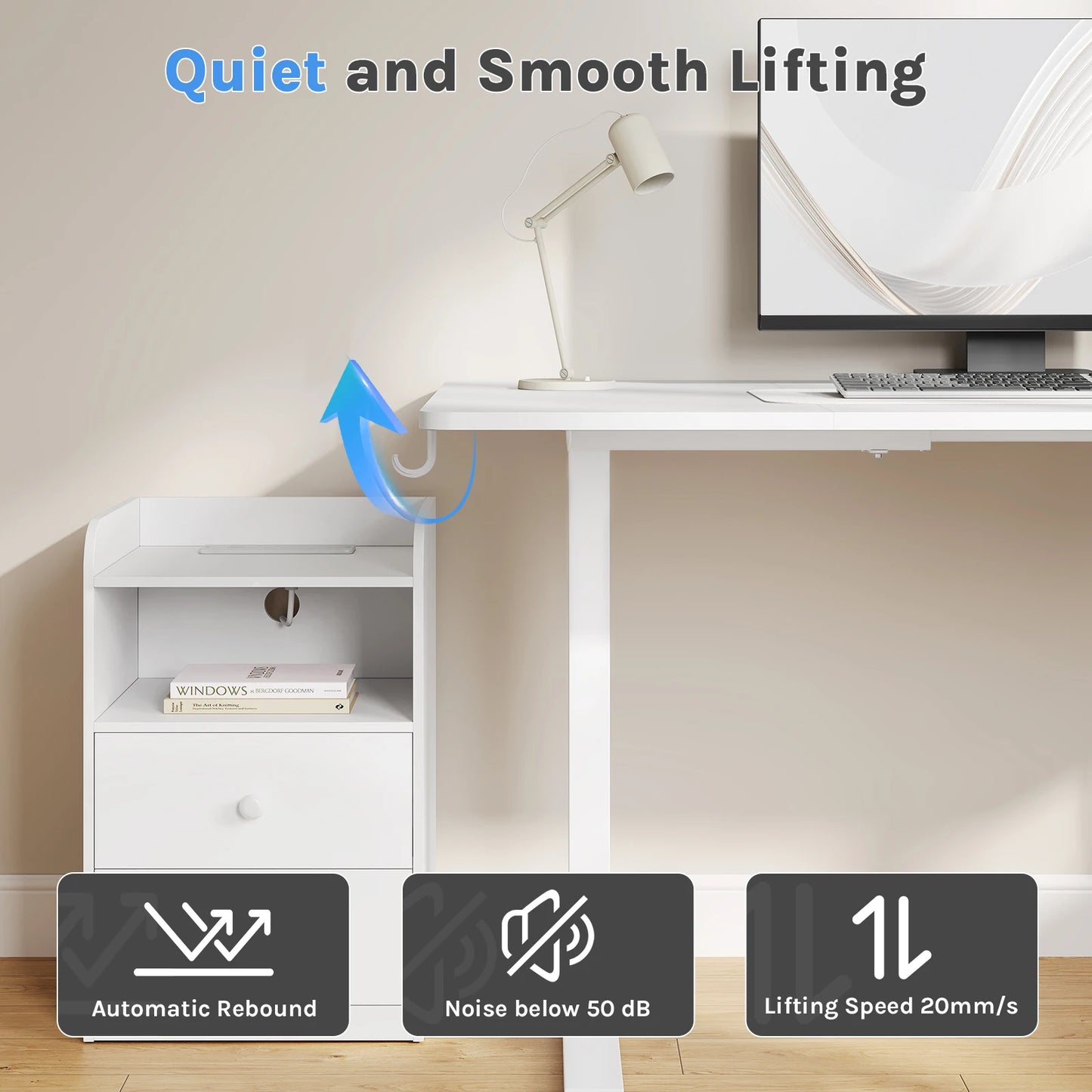 WOLTU Electric Standing Computer Desk Height Adjustable Ergonomic Work Table with USB Charging Port with Memory Control