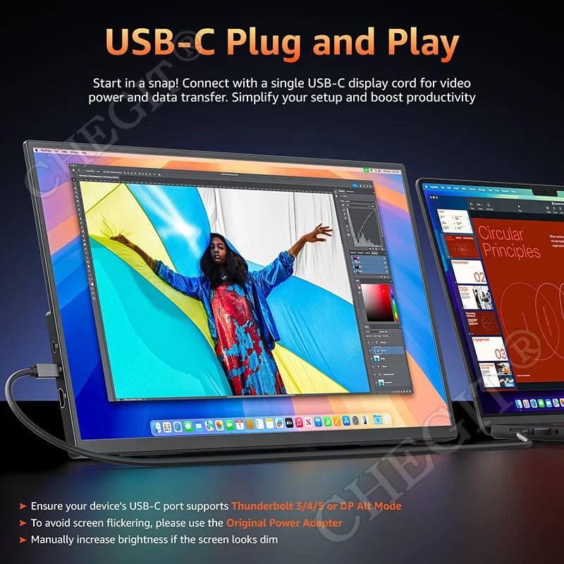 18.5inch Portable Monitor 100Hz RGB100% 1080P 16:9 Back bracket Laptop Extended Display IPS Screen for Laptop Switch ps4 ps5