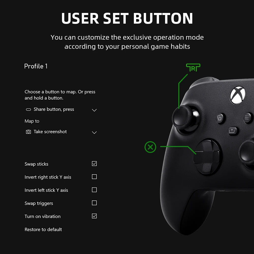Microsoft Xbox Core Wireless Controller Carbon Electric Volt White Black for Xbox Series X Xbox Series S Xbox One Controller