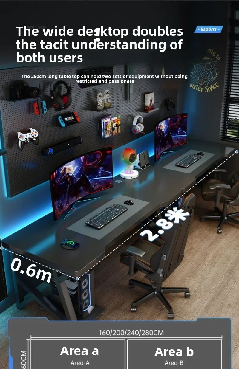 Modern Double Computer Desks Home Desktop E-sports Gaming Table Bedroom Simple Desk Student Study Tables Office Furniture EE