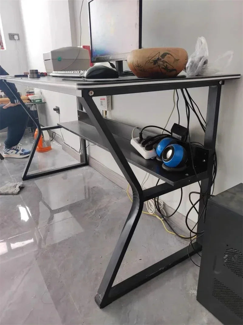 Simple Desktop Computer Desks Home Bedroom Workbench Gaming Tables Office Furniture Student Study Writing Desk and Chair Set E