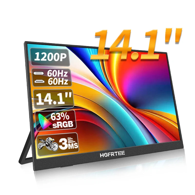 HGFRTEE Écran Portable 14.1" IPS Full HD 1920x1200 – Moniteur Secondaire Gaming HDR pour PC, Laptop, PS5, Xbox, Switch, Raspberry Pi