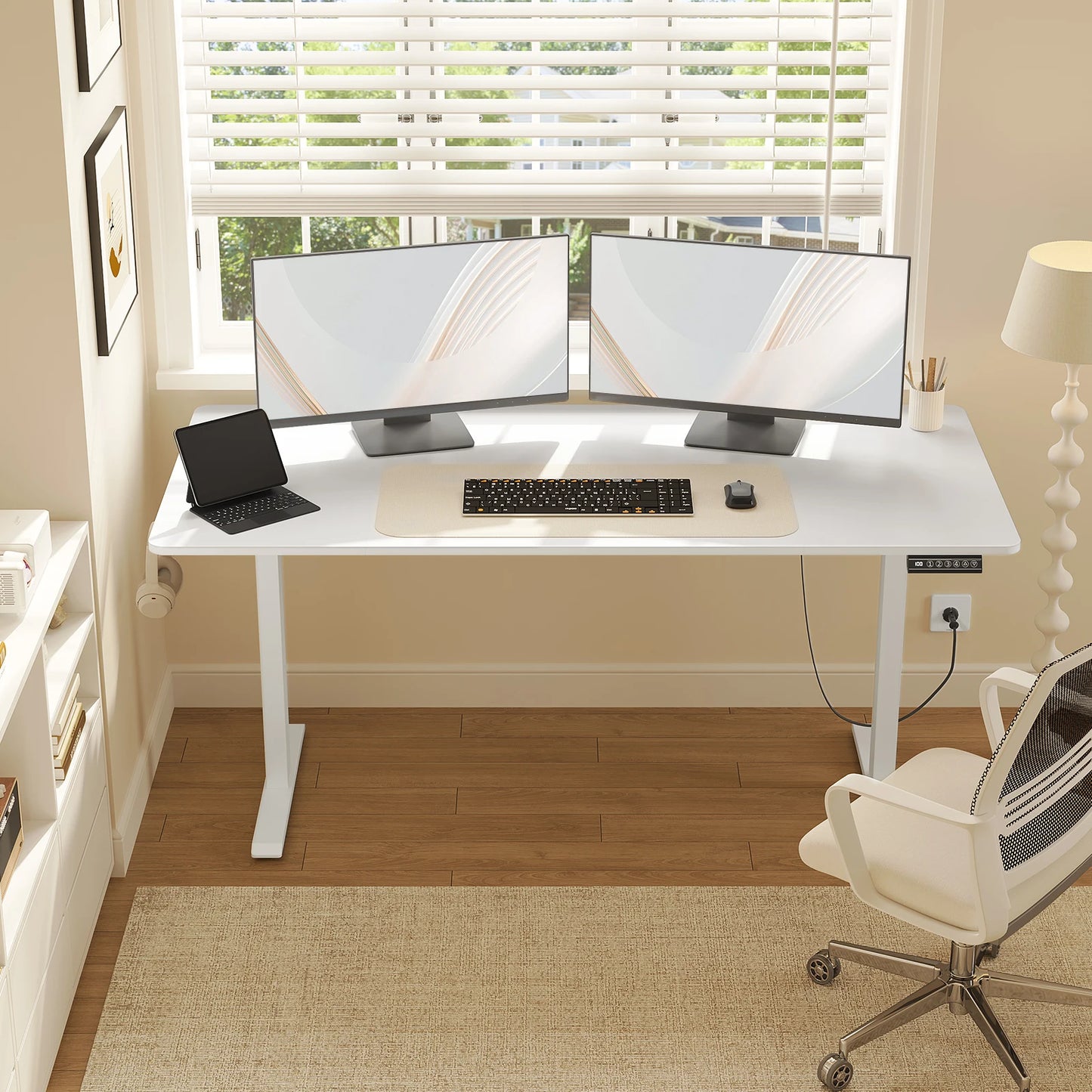 WOLTU Electric Standing Computer Desk Height Adjustable Ergonomic Work Table with USB Charging Port with Memory Control