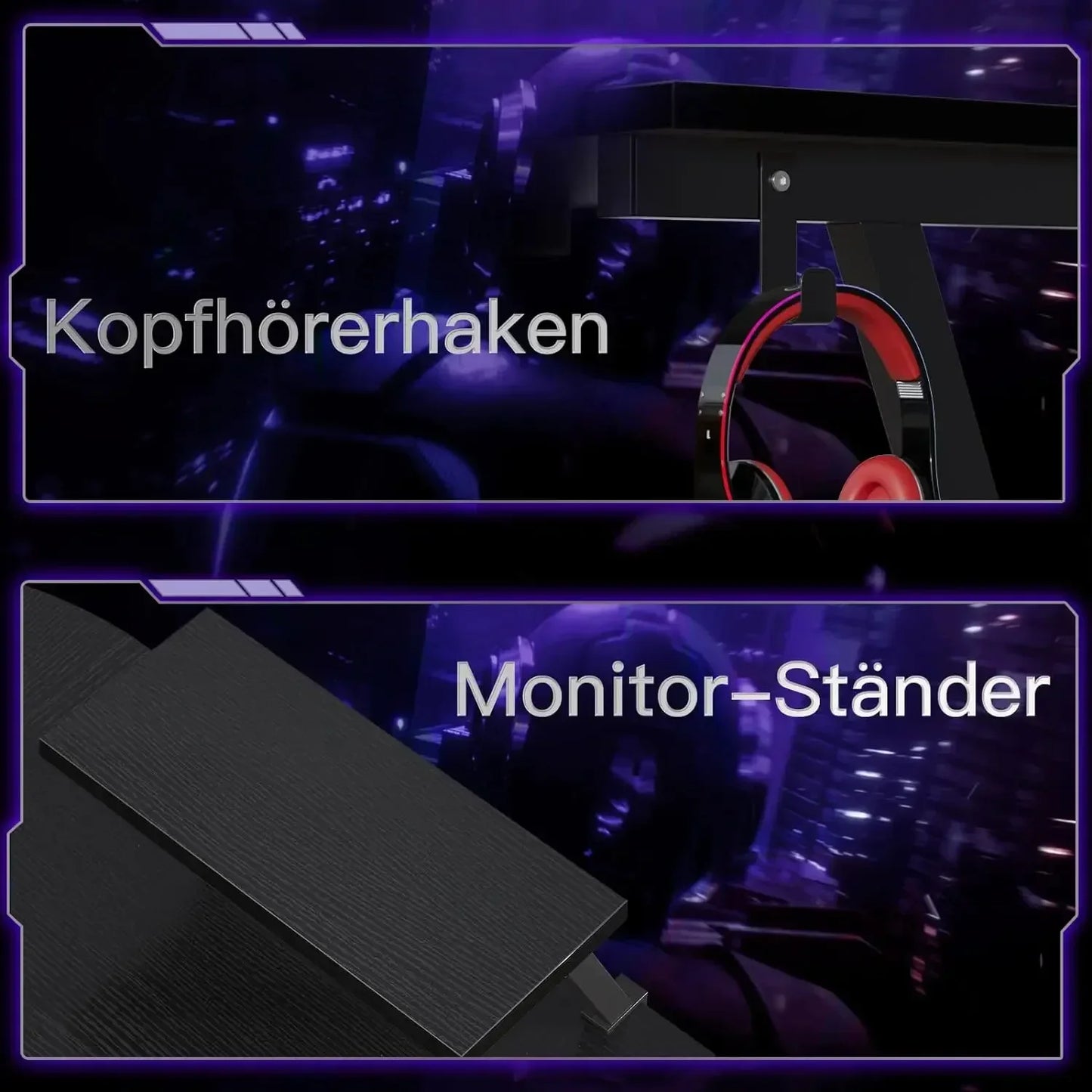 Zeitlich begrenzter Rabatt--ODK Gaming Tisch, Gaming Schreibtisch Eckschreibtisch für Gamer, Schreibtisch L Form