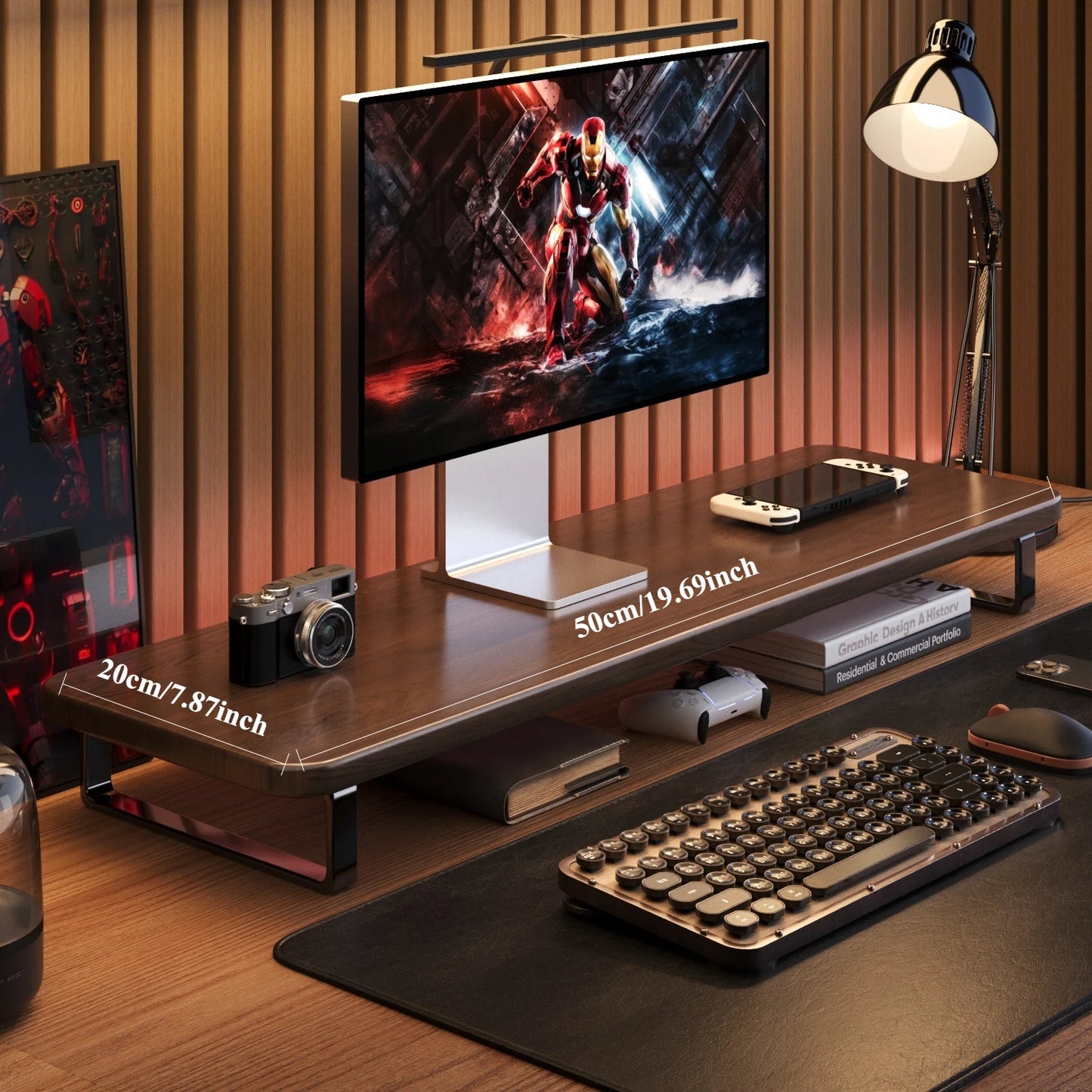 Small Monitor Desktop Height Stand E-sports Room Office Laptop Keyboard Stand Storage Shelf Board