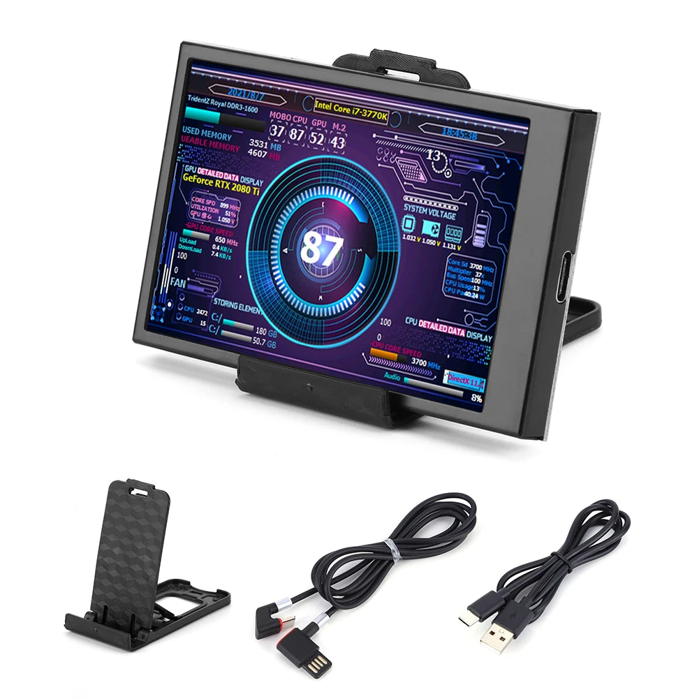 3.5 Inch IPS Computer Monitor For Chassis Temperature Fan Speed Monitoring LCD Screen CPU GPU RAM HDD USB Display Freely AIDA64