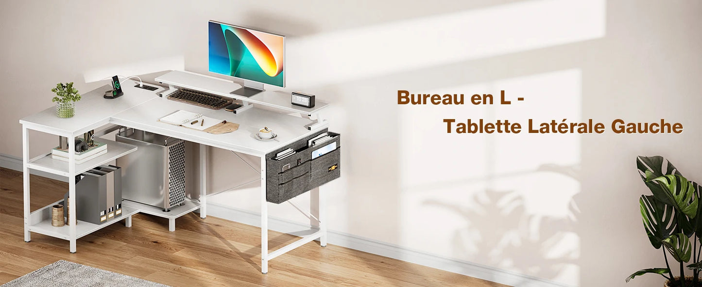 Bureau d'Angle ODK Réversible - L'Espace de Travail Complet et Organisé