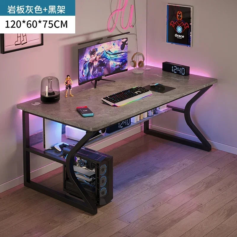 Simple Desktop Computer Desks Home Bedroom Workbench Gaming Tables Office Furniture Student Study Writing Desk and Chair Set E