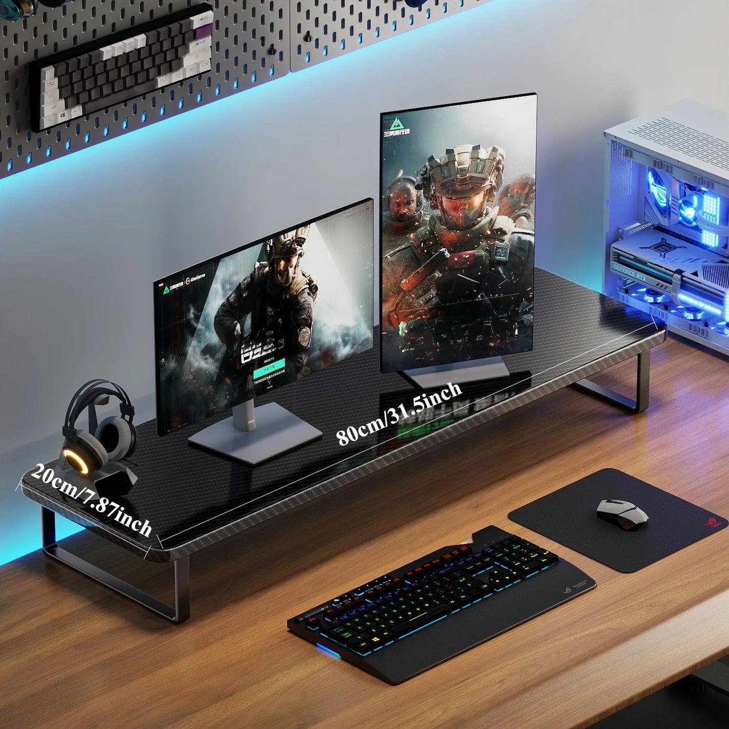 Small Monitor Desktop Height Stand E-sports Room Office Laptop Keyboard Stand Storage Shelf Board