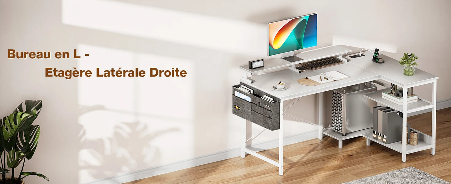Bureau d'Angle ODK Réversible - L'Espace de Travail Complet et Organisé