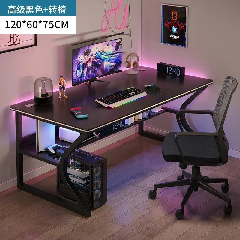 Simple Desktop Computer Desks Home Bedroom Workbench Gaming Tables Office Furniture Student Study Writing Desk and Chair Set E