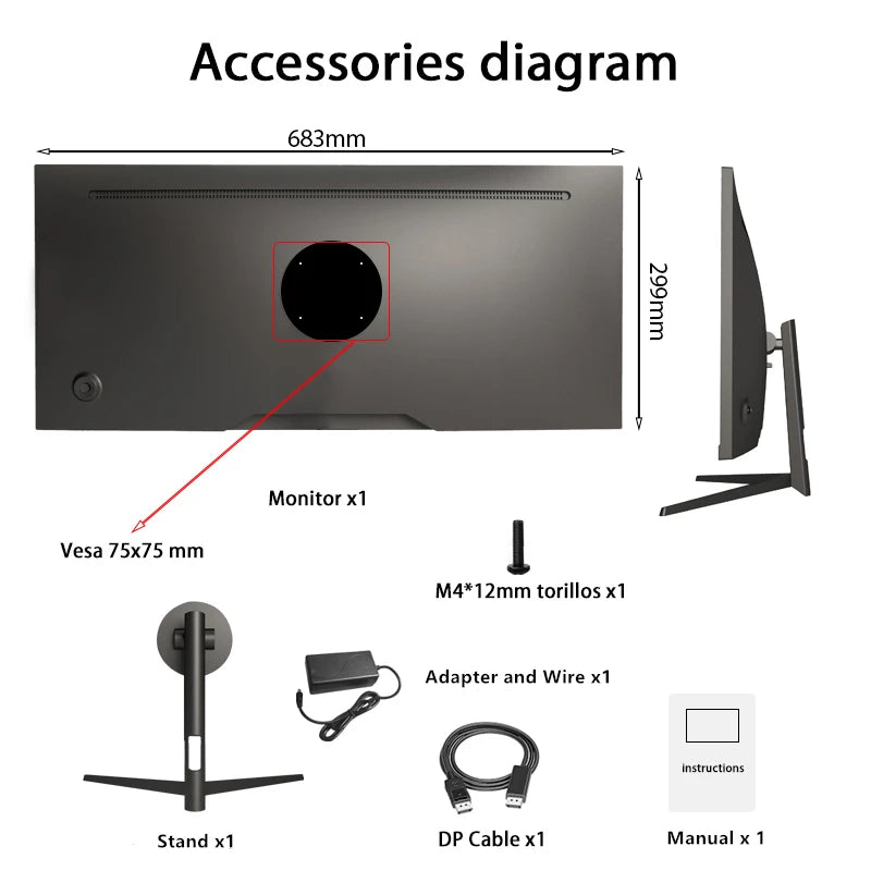 FYHXele 29 Inch Monitor 120Hz/200HZ Wide Display 21:9 IPS WFHD Desktop LED Gaming Computer Screen With G-Sync DP/2560*1080