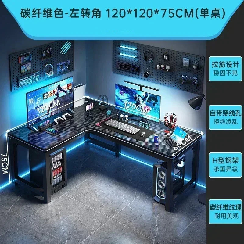Home Office Furniture Desktop E-sports Table European Double Corner Computer Desks Bedroom Workbench Internet Cafe Gaming Desk