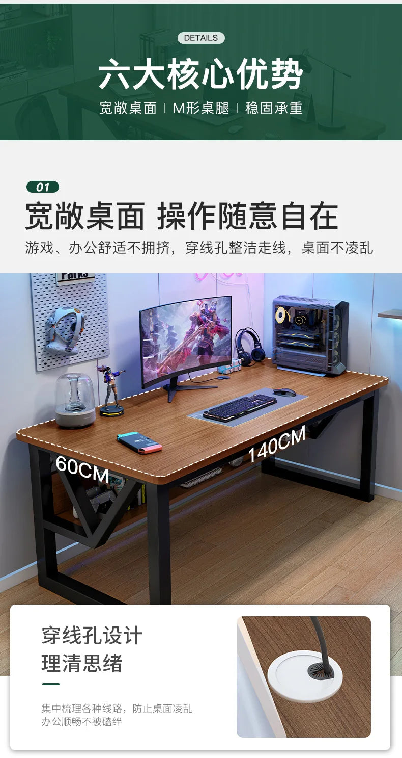 AOLIVIYA E-sports Table Home Desktop E-sports Table and Chairs Simple Computer Table Workbench Bedroom Desk Study Desk
