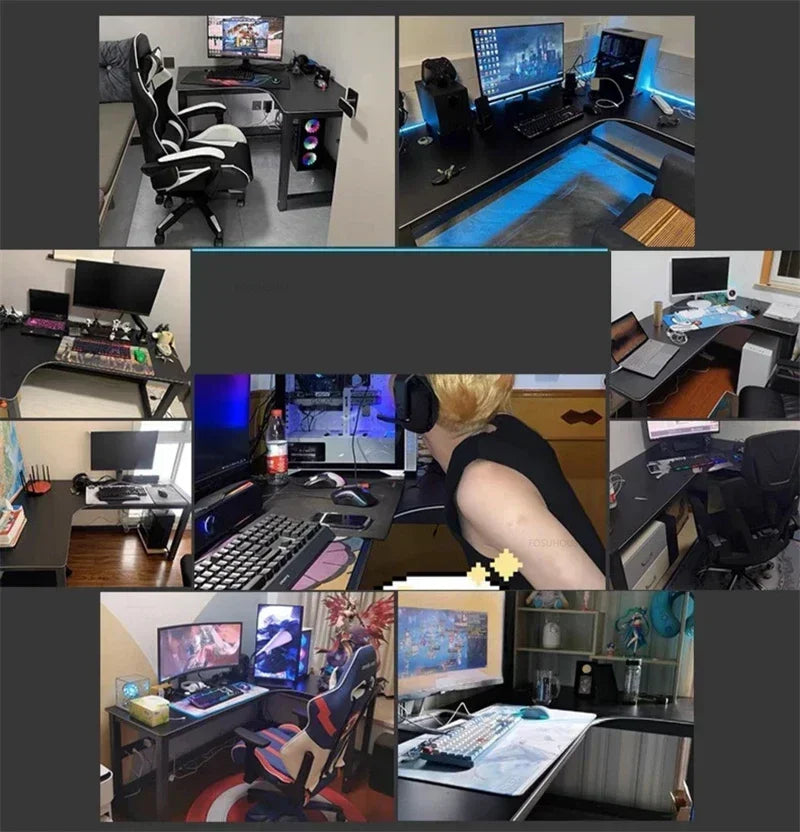 Home Office Furniture Desktop E-sports Table European Double Corner Computer Desks Bedroom Workbench Internet Cafe Gaming Desk