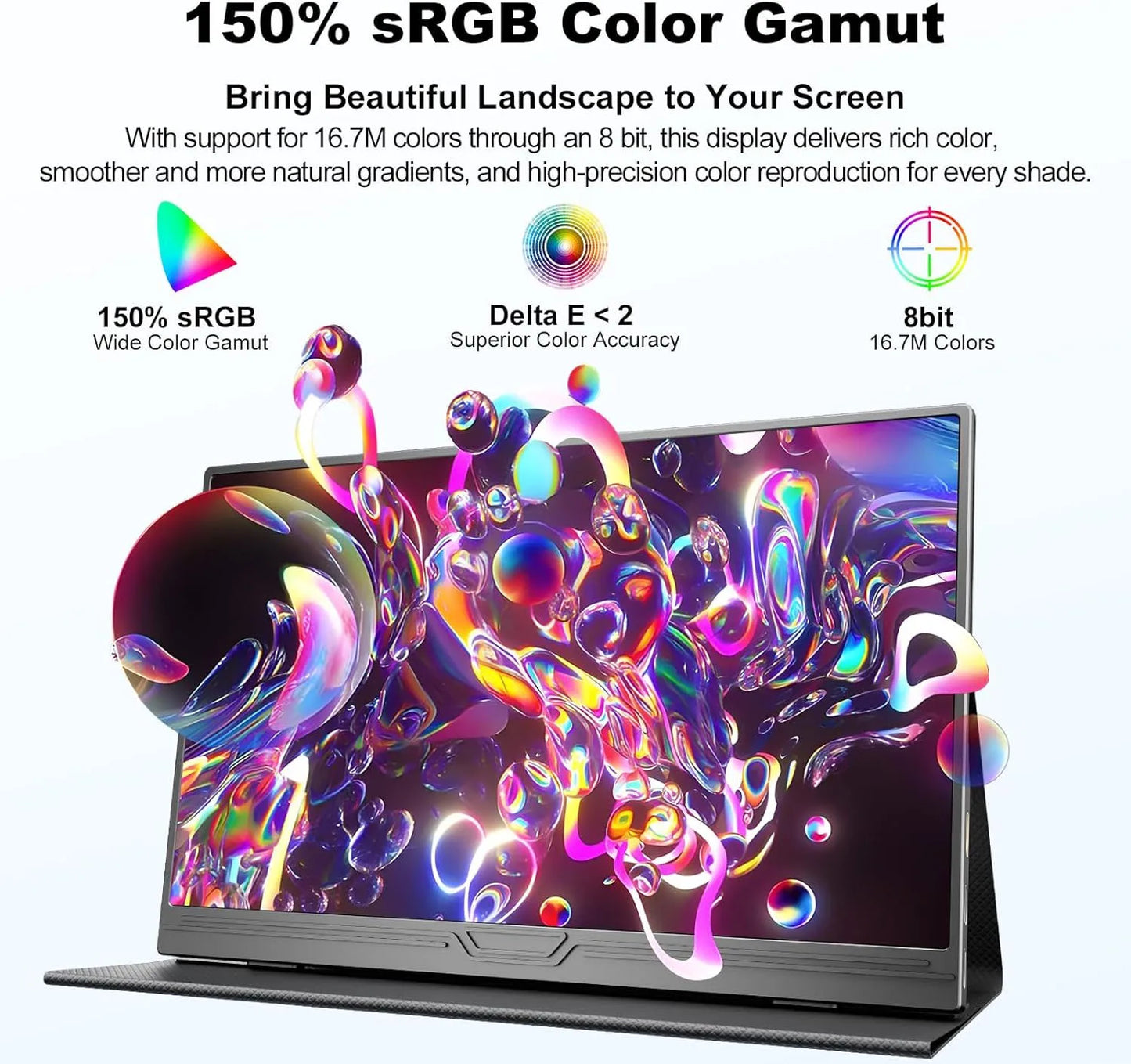 Hoesd.a 15.6" 2.5K Portable Monitor 2560 x 1440 IPS 500Nits 150%sRGB Gaming Monitor Display for Laptop Phone Xbox PS4/5 PC