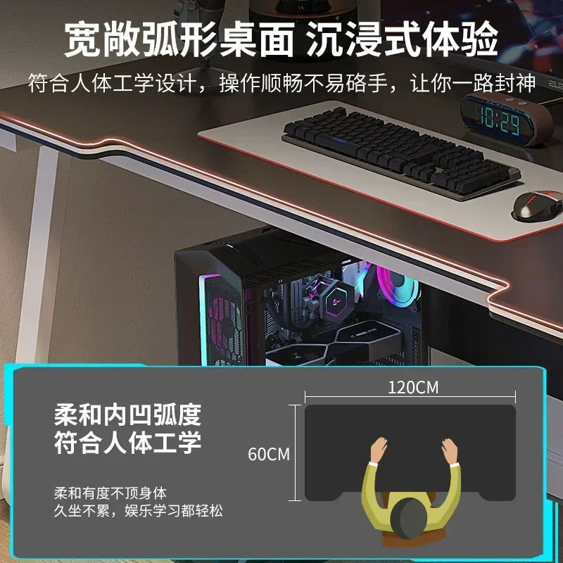 AOLIVIYA 80/100cm Desktop Computer Table Bedroom Simple E-sports Table Refueling Study Black Gaming Desk 39.37inch
