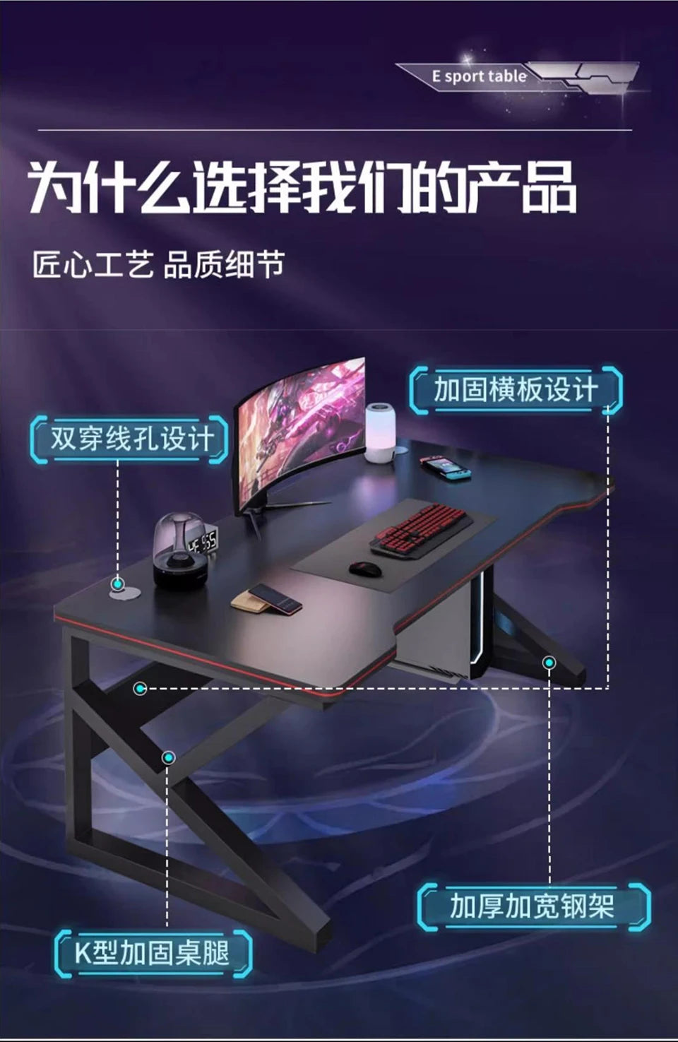 AOLIVIYA PC Gaming Table Bedroom Desktop Computer Table Home Simple Student Dormitory Office Study Desk