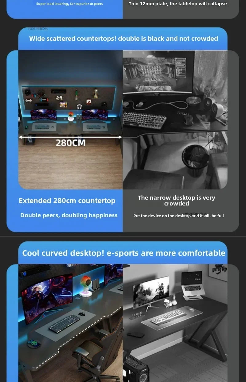 Modern Double Computer Desks Home Desktop E-sports Gaming Table Bedroom Simple Desk Student Study Tables Office Furniture EE