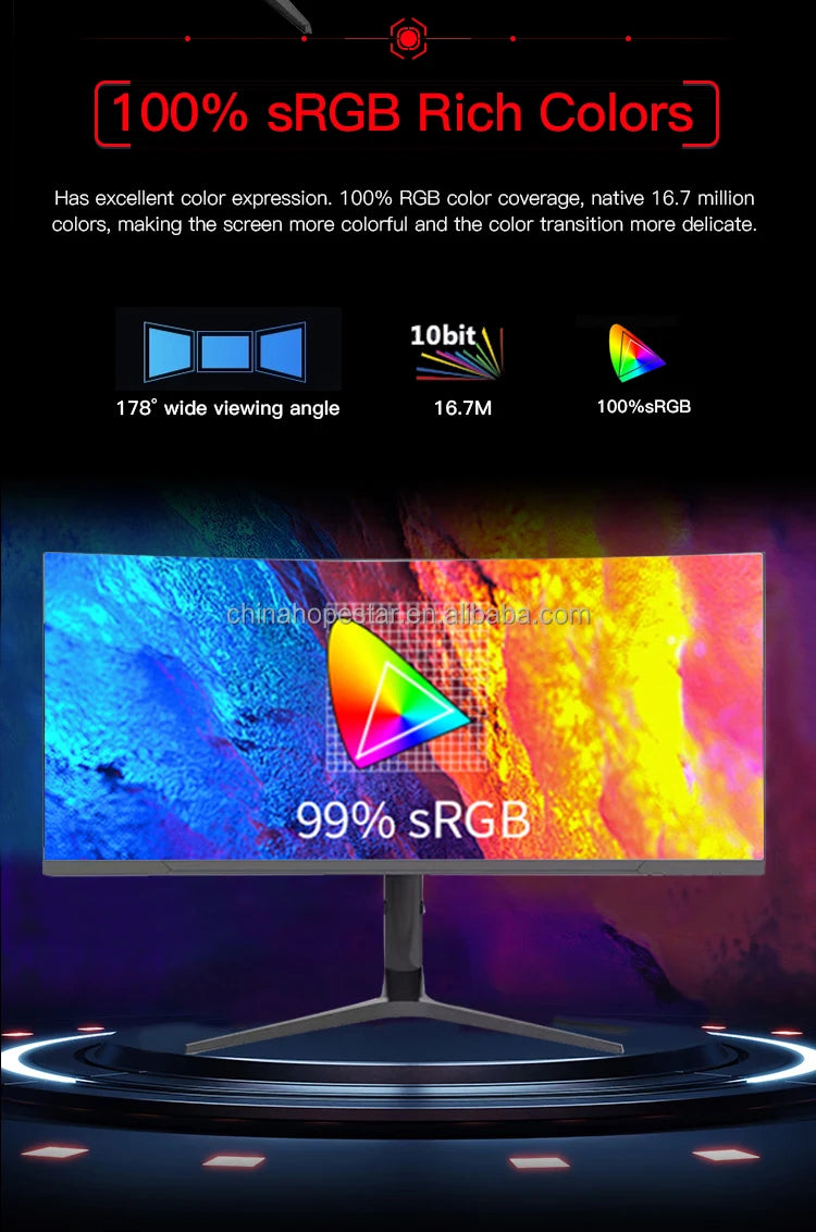 TJXL-34 Inch Curved Monitor 144HZ Computer Screen PC Monitor 4K Gaming Monitors