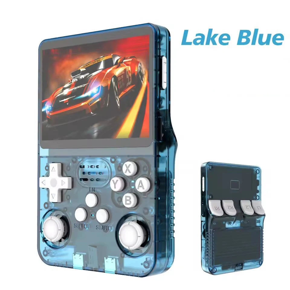 Consola de videojuegos portátil Retro R36S 64GB, sistema ARKOS, pantalla IPS de 3,5 pulgadas, reproductor de vídeo portátil de